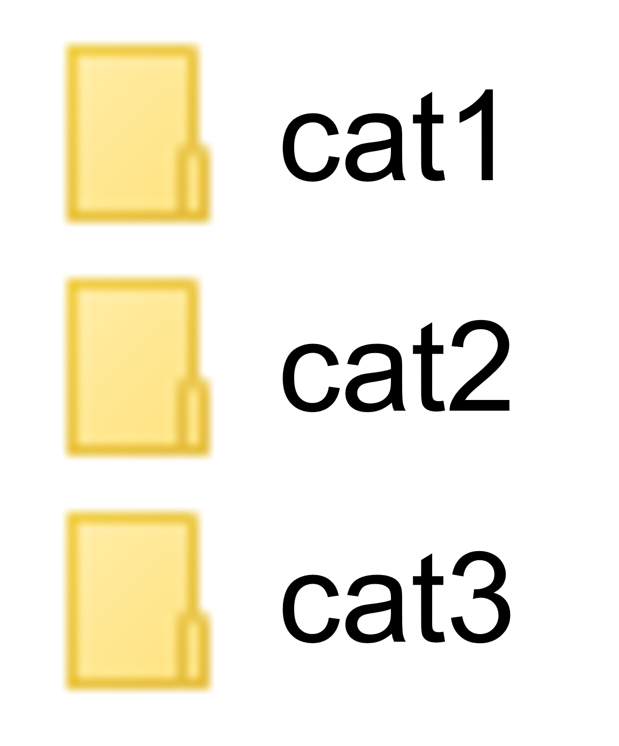 폴더 구조 이미지 폴더 cat1 cat2 cat3 일렬로 나열