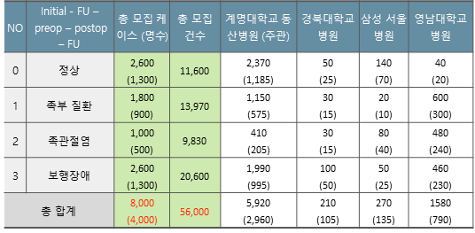 족부질환 및 재활경과 판단을 위한 보행 동영상-데이터 구축 규모_1