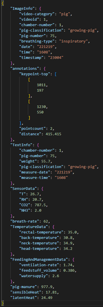  json 형식 호흡량 데이터