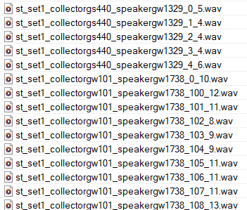 원천데이터 .wav 파일 목록