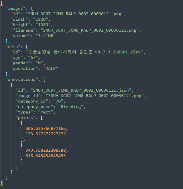 라벨링데이터 json 포맷