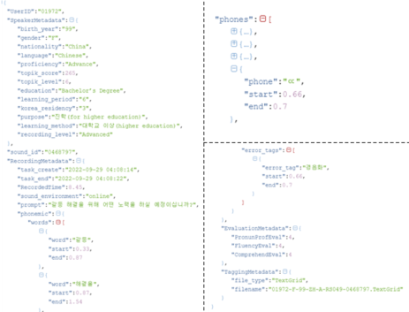 메타 데이터 (JSON) 