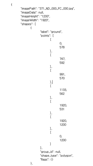 야간 도심도로 2D Panoptic Segmentation 어노테이션파일 예시