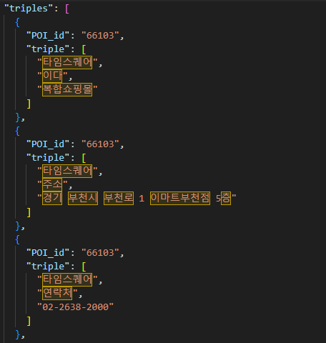 트리플 데이터 실제 예시 이미지 1