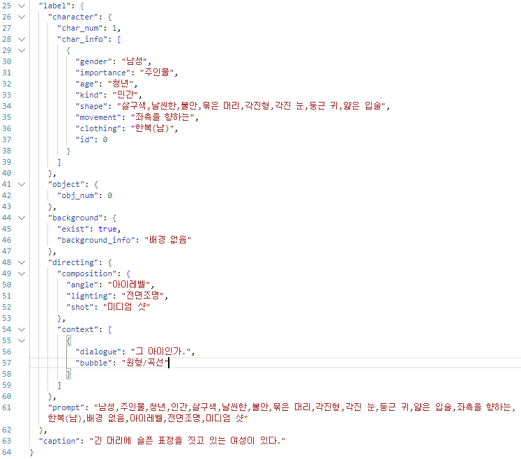 가공데이터 JSON 파일 예시 이미지 2